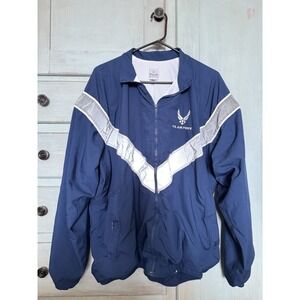 U.S. Air Force Windbreaker Zippered Jacket Size L Lightweight Long Sleeved